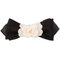 Silk Satin Camellia Ribbon Hair Clip in Black/White from Chanel 1