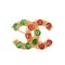 Gripoix Stone Cc Mark Brooch in Green/Red from Chanel 1