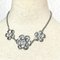 Collier Vintage Argent Matelasse Camellia Rose Flower Charm de Chanel 1