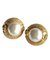 Chanel Vintage Gold Tone Round Earrings With Faux Pearl And Cc Motifs, Set of 2 1