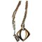 Collar Ysl vintage de cadena dorada con cuadrado delineado, parte superior con colgante en forma de diamante y piedras de cristal de Yves Saint Laurent, Imagen 1
