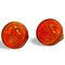 Boucles d'Oreilles Aurora Vintage Orange avec Breloques Iconiques de Chanel, Set de 2 1