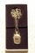 GUCCI Vintage goldene Parfümflasche Halskette mit Logo oben 9