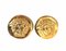 Vintage Round Gold Tone Medusa Face Motif Earrings from Gianni Versace, Set of 2 1
