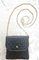 Mini bolsa Chanel vintage de tela de satén acolchada en negro, monedero, collar largo con cadena dorada y motivo Cc, Imagen 1