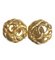 Vintage Gold Tone Round Earrings with CC Mark from Chanel, Set of 2 1