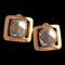 Chanel Vintage Metallic Tone Gripoix Stone Earrings In Golden Square Shape, Set of 2, Image 1