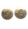 Hermes Vintage Gold Tone Round Earrings With Trumpet And Ribbon Design, Set of 2 1