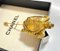 CHANEL Goldene Vintage Schildkröten-Brosche mit CC-Zeichen 2