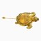CHANEL Goldene Vintage Schildkröten-Brosche mit CC-Zeichen 1