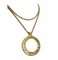 Goldene Vintage Halskette mit runder Lupenspitze von Givenchy 1