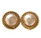 Vintage Golden Earrings with Pearl and CC Motif from Chanel, Set of 2 1