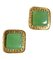 Chanel Vintage Green Gripoix Earrings With Golden Frame And Logo, Set of 2, Image 1