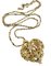 Goldene Vintage Statement Halskette mit arabesken Herzen und Kristallanhängern oben von Yves Saint Laurent 1