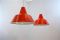 Grandes Lampes à Suspension en Émail Rouge-Orange de Louis Poulsen, Danemark, 1960s, Set of 2 4