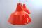 Large Danish Enamel Pendants in Red-Orange from Louis Poulsen, 1960s, Set of 2, Image 2