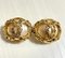 Vintage Large Golden Faux Pearl Cc Earrings with Mini Coco Marks from Chanel, Set of 2 1