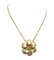 Goldene Vintage Matelasse Camellia Rose Flower Halskette von Chanel 1