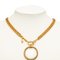 Collar con colgante de lupa de doble cadena bañado en oro de Chanel, Imagen 6