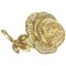Rose Flower Shape Golden Brooch with Rhinestone Crystals by Christian Dior 1
