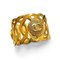 Goldener Vintage Nice and Heavy Armreif mit Sunburst CC Mark Motiv von Chanel 1