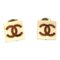 Elfenbeinfarbene Vintage Ohrringe mit CC-Markierung aus Holz von Chanel, 2 . Set 1