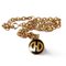 Vintage Golden Chain Necklace with Enbossed Logo Horsebit Pendant Top from Celine 1