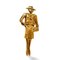Vintage Gold Tone Brooch in Mademoiselle Figure from Chanel 1