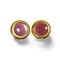 Vintage Golden Round Earrings with Pink Gripoix Glass from Yves Saint Laurent, Set of 2 1