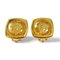 Vintage Clear and Gold Tone Medusa Face Motif Earrings from Gianni Versace, Set of 2, Image 1
