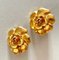 Chanel Vintage Golden Camellia Flower Earrings, Set of 2 1