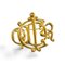 Goldfarbene Vintage Logo Brosche von Christian Dior 1