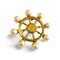 Broche vintage con diseño de timón de barco dorado con perlas de imitación y marca CC de Chanel, Imagen 1