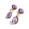 Yves Saint Laurent Vintage Purple And Golden Dangle Earrings With Purple Gripoix, Set of 2 1