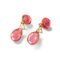 Yves Saint Laurent Vintage Pink And Golden Dangle Earrings With Pink Gripoix, Set of 2 1