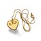 Collana skinny vintage dorata con parte superiore del cuore e logo bianco di Givenchy, Immagine 1