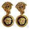 Vintage Medusa Face Motif Dangle Earrings with Black and White Medusa from Gianni Versace, Set of 2 1