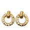 Chanel Vintage Cut-Out Logo Ring Drop Clip-On Earrings Costume Earrings, Set of 2, Image 1