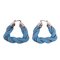 Bottega Veneta Earrings Twisted Calf Leather Silver Ladies Blue, Set of 2 1