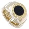 Tubogas Ring in Onyx and Yellow Gold from Bvlgari 1