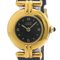 Must Colisee Gold Plated and Leather Quartz Ladies Watch from Cartier 1