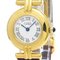 Reloj para dama de cuarzo Must Colisee de cuero bañado en oro de Cartier, Imagen 1
