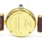 Reloj para dama de cuarzo Must Colisee de cuero bañado en oro de Cartier, Imagen 7