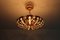 Lampada da soffitto Hollywood Regency in ottone e cristallo di Peris Andreu, anni '60, Immagine 2