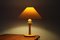 Tischlampe aus Holz mit beigem Schirm von Asmuth Leuchten 6