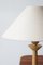 Tischlampe aus Holz mit beigem Schirm von Asmuth Leuchten 4
