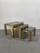 Hollywood Regency Trio Brass Coffee Tables, 1970s, Set of 3, Image 1