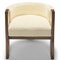 Modern Brass and Cream Boucle Malta 3 Leg Dining Chair by Egg Designs 7
