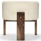 Modern Brass and Cream Boucle Malta 3 Leg Dining Chair by Egg Designs 4