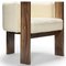 Modern Brass and Cream Boucle Malta 3 Leg Dining Chair by Egg Designs 1
